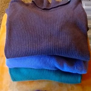 Set of 3 Coldwater Creek turtleneck long sleeved sweaters